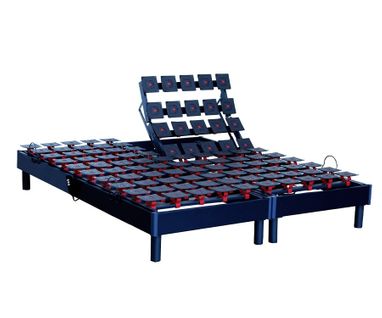 Lot De 2 Lits Électriques à Plots Réglables Gris Anthracite 2x90 X 200