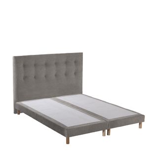 Ensemble Sommier + Tête De Lit Eden Gris Clair Couleur Gris Clair 2x90 X 200