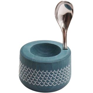 Coffret Coquetier En Bois Piou Piou Bleu Marine