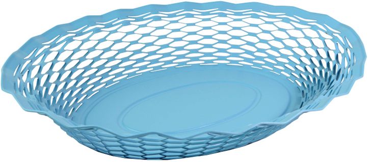 Corbeille À Pain Ovale Bleue En Inox 30 X 24 Cm