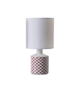 Lampe Gisele Ecailles Prunes, Céramique, Diam. 14 Cm, Ampoule LED E14