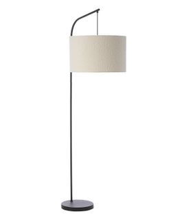 Lampadaire Déporté Badi En Tissu Bouclette, Textile, Diam. , Ampoule LED E27