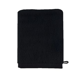 Gant De Toilette En Coton Noir 16x21