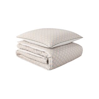 Parure De Lit En Percale De Coton Beige 140x200