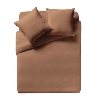 Parure De Lit En Gaze De Coton Marron 200x200