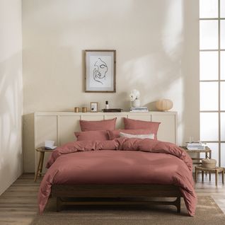 Drap Plat En Percale De Coton Rose 180 X 290 Cm