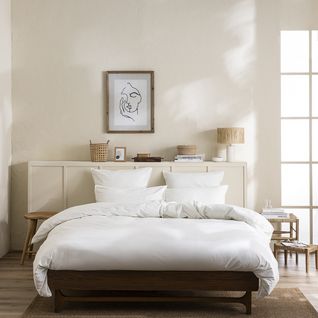 Drap Plat En Percale De Coton Blanc 180 X 290 Cm