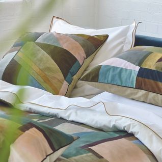 Taie D'oreiller Imprimée En Percale De Coton Marron 50x75