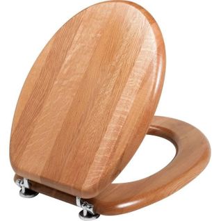 Wirquin Abattant Wc Montréal - Bois Teinte Chene - Charniere Et Visserie En Laiton Chrome