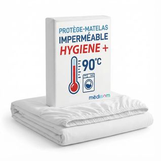 Protège-matelas 140x190 Cm 100% Imperméable - Forme Drap Housse - Lavable à 90°c -