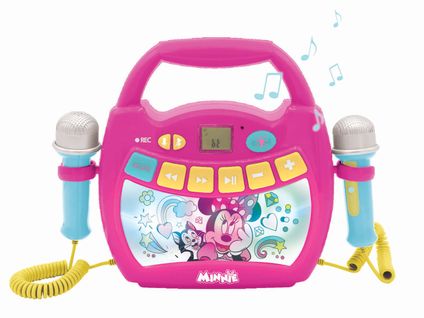 Lecteur numérique Karaoké Minnie Mouse Avec Effets Lumineux, Micros Et Batterie Rechargeable