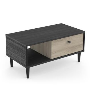 Table Basse 1 Tiroir Arty Naturel Et Noir