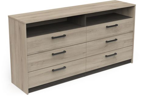 Commode - Watson - 6 Tiroirs - Chene Kronberg / Chene Waterford - 162,7 X 39,5 X 81,1 Cm -