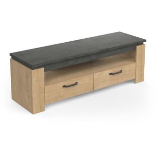 Meuble TV Austin Taille Écran Max 55' (140 Cm) - Décor Chene Hamilton Et Sidewalk - L 140xp 42xh 47