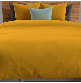 Parure De Lit Unie Bohème Jaune 240x220