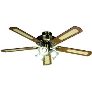 Baleares Ø 132 Cm - Ventilateur De Plafond Réversible, 5 Pales + Éclairage