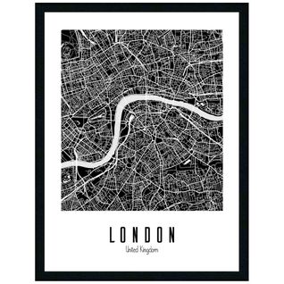 Tableau 30x40 cm MAP LONDON Lario noir