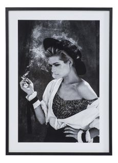 Image 50x70 cm FEMME CIGARETTE Noir