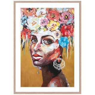 Tableau 50x70 cm PROFIL FLEURS Lario chêne