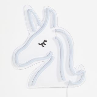 Néon mural Led USB H. 33 cm UNICORN Rose et blanc