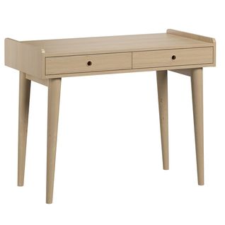 Bureau 2 Tiroirs L96 Cm - Décor Chêne