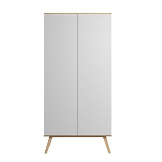 Armoire 2 Portes Avec Penderie Et 8 Étagères L100 X H207cm