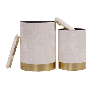 Lot De 2 Poufs Avec Rangement D35 Cm