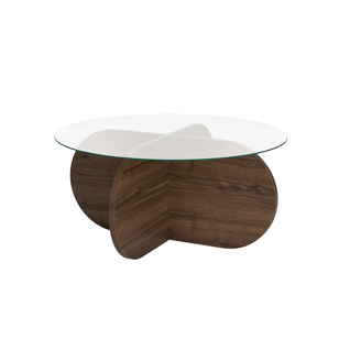 Table Basse Pieds Croisés Et Plateau En Verre D75 Cm