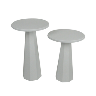 Lot De 2 Tables Basses Rondes H47-h57 Cm