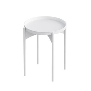 Bout De Canapé Avec Plateau Rond En Métal H57 Cm