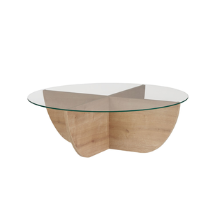 Table Basse Avec Plateau En Verre D90 Cm