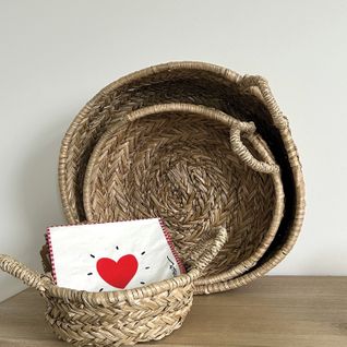 Lot De 20 Serviettes Papier Cœur - 33x33 Cm - Rouge