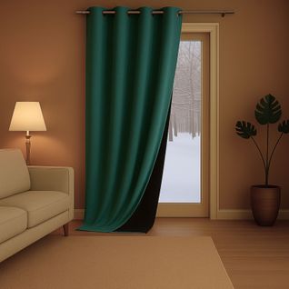 Rideau Anti-froid Doublé Polaire - 140x260 Cm - Vert