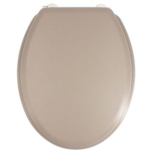 Abattant Wc Duplo Poudre De Bambou Beige Charnières Inox