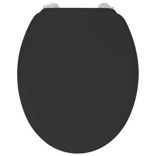 Abattant Wc Duplo Poudre De Bambou Noir Charnières Inox