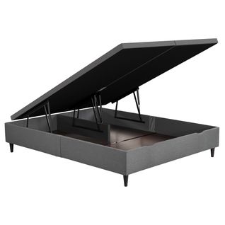 Lit coffre manuel 2x90x200 cm NUIT FAUBOURG TRIOMPHE 2 anthracite