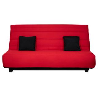 Banquette Clic-clac Orlando 130x190, Matelas Dunlopillo, Rouge