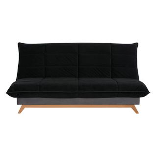 Banquette Clic-clac Seattle 120x190, Matelas Dunlopillo, Coton Noir
