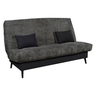 Banquette-lit clic-clac COCON tissu velours charbon