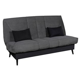 Banquette-lit clic-clac CARESSE tissu velours gris