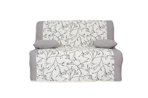 Banquette Convertible Slyde Twist 140x190 - 2 Coussins S + 2 Housses Incluses ( Taupe Et Bleu )