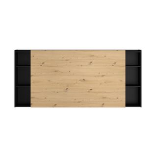 Tête de lit 140/160 cm CHARLENE imitation chêne et noir