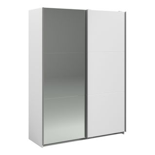Armoire 2 portes couli. L.150 SWING blanc et miroir