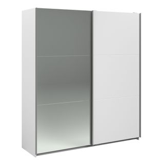 Armoire 2 portes couli. L.180 SWING blanc et miroir