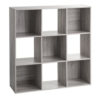 Étagère Bois 9 Cases Mix Gris