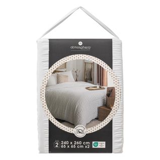 Housse De Couette 260x240 Seersuck + 2 Taies Polycoton