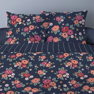 Housse De Couette 240x220 Charlotte + 2 Taies Polycoton