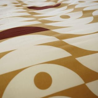 Housse De Couette 240 X 260 Geojaune + 2 Taies 100% Coton 57 Fils