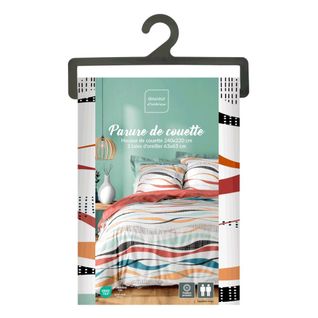 Housse De Couette 240x220 + 2 Taies Vagueline Rouge