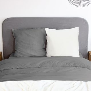 Housse De Couette 240x220 + 2 Taies Chaude Et Douillette Grise